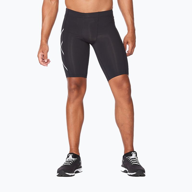 Men's 2XU Core Compression training shorts black/silver MA3851B