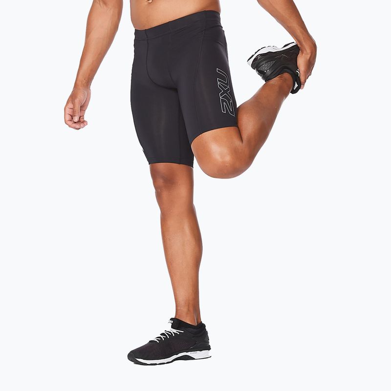 Men's 2XU Core Compression training shorts black/silver MA3851B 2