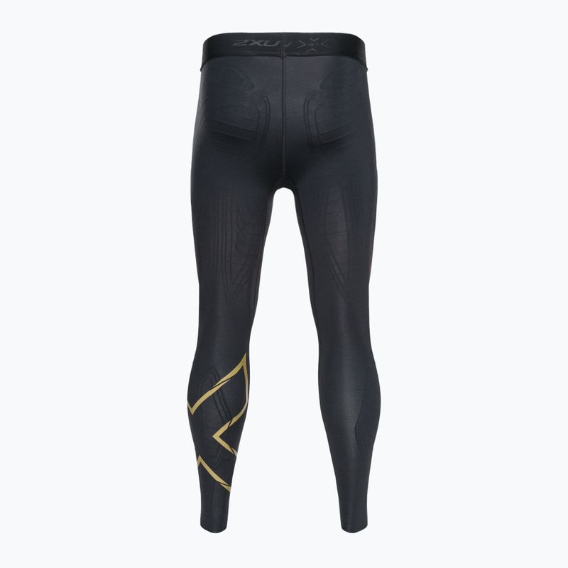 Men's 2XU Force Compression training leggings black and gold MA5365B 2