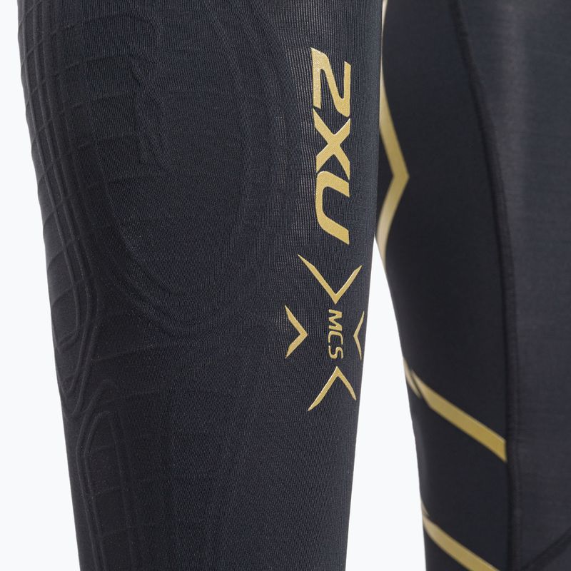 Men's 2XU Force Compression training leggings black and gold MA5365B 3