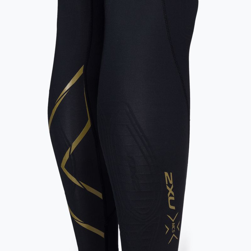 Women's training leggings 2XU Force Mid-Rise Compression black and gold WA5367B 9