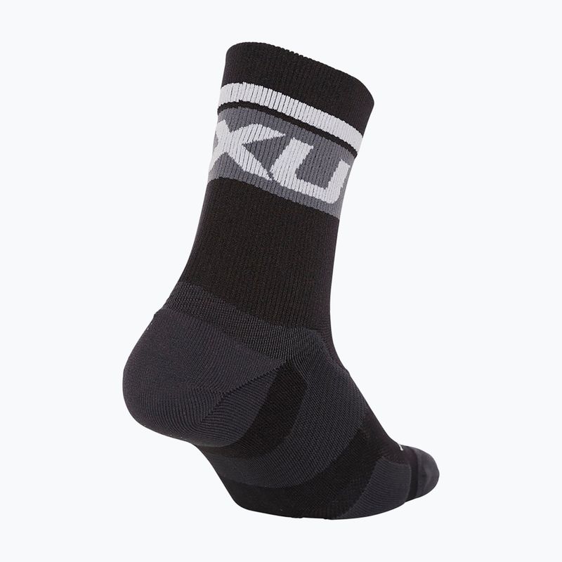 2XU Vectr Cushion Crew sports socks black and white UA5053E 2
