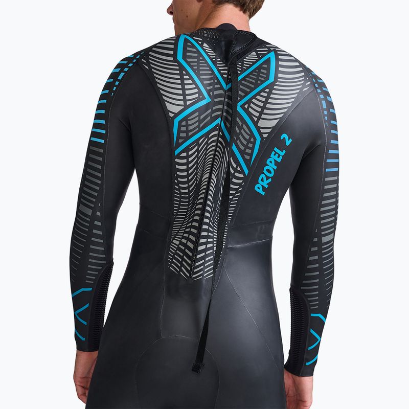 Men's triathlon wetsuit 2XU Propel 2 black/aloha 4