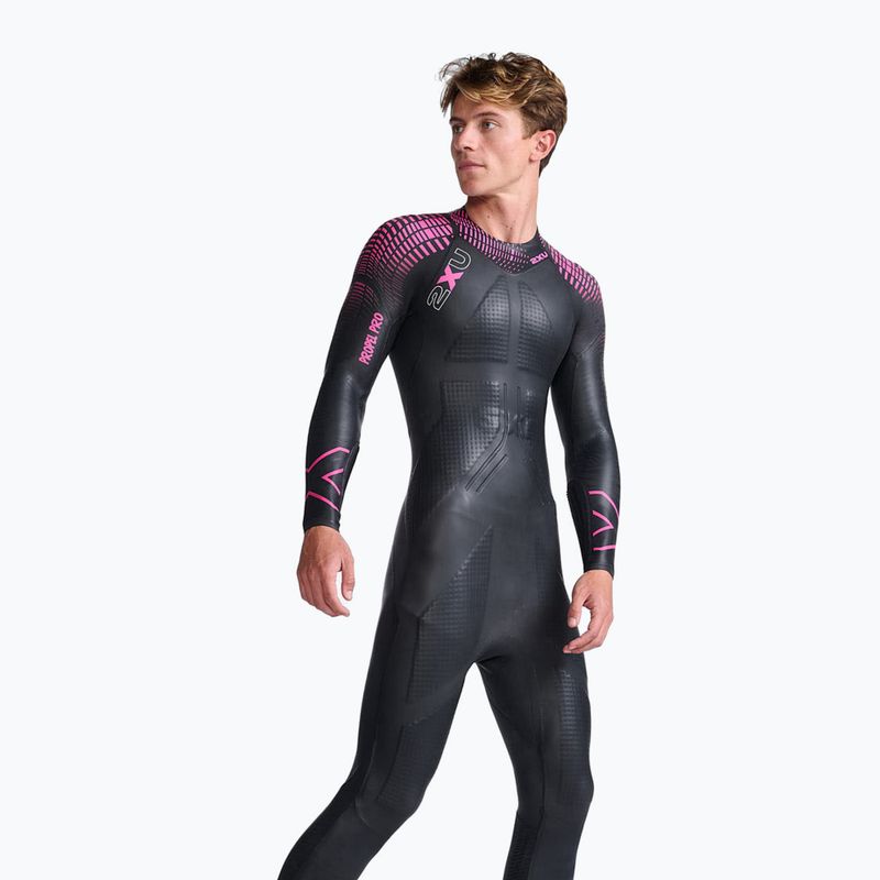 Men's 2XU Propel PRO 3 mm black/punk pink triathlon wetsuit 3