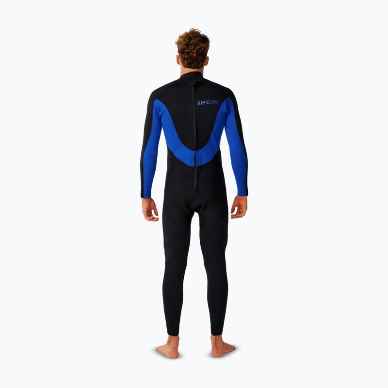 Men's swimming wetsuit Rip Curl Trad 3/2 mm Back Zip black/blue 2