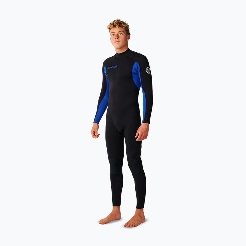 Men's swimming wetsuit Rip Curl Trad 3/2 mm Back Zip black/blue 3