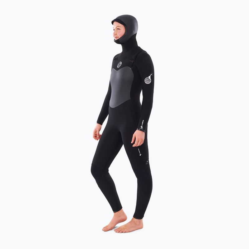 Women's wetsuit Rip Curl Flashbomb 6/4mm Hooded Chest Zip Steamer black 3