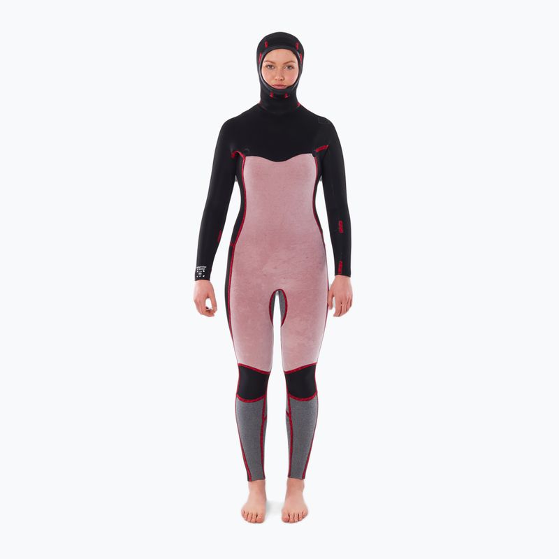 Women's wetsuit Rip Curl Dawn Patrol 5/4mm Chest Zip Hooded black 3