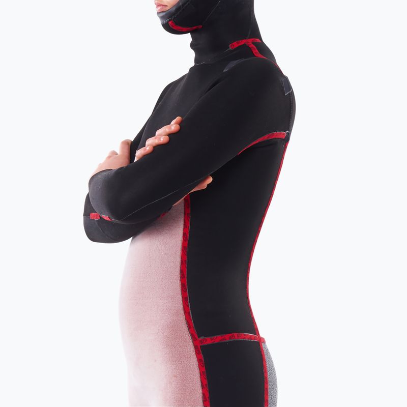 Women's wetsuit Rip Curl Dawn Patrol 5/4mm Chest Zip Hooded black 5