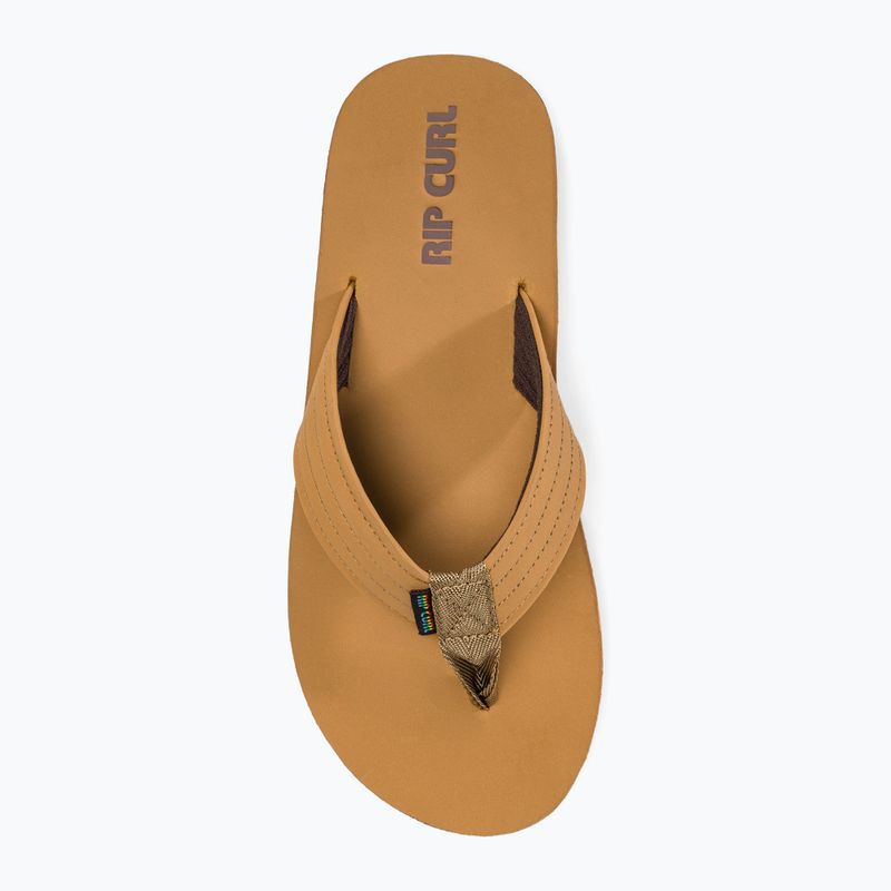 Men's Rip Curl Revival Leather Open Toe flip flops tan 5