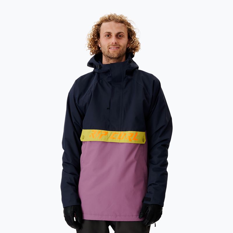 Men's Rip Curl Primative navy blue and purple snowboard jacket 000MOU 49
