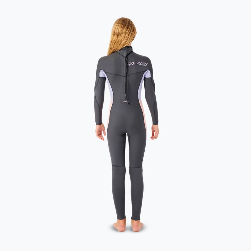 Children's wetsuit Rip Curl Dawn Patrol Back Zip 4/3mm GB Jr charcoal grey 2