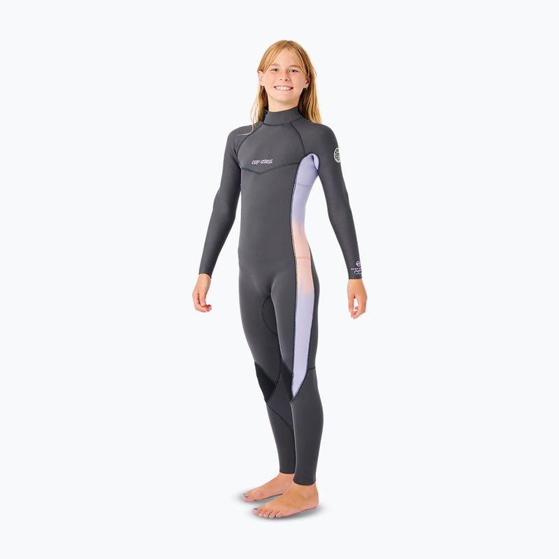 Children's wetsuit Rip Curl Dawn Patrol Back Zip 4/3mm GB Jr charcoal grey 3