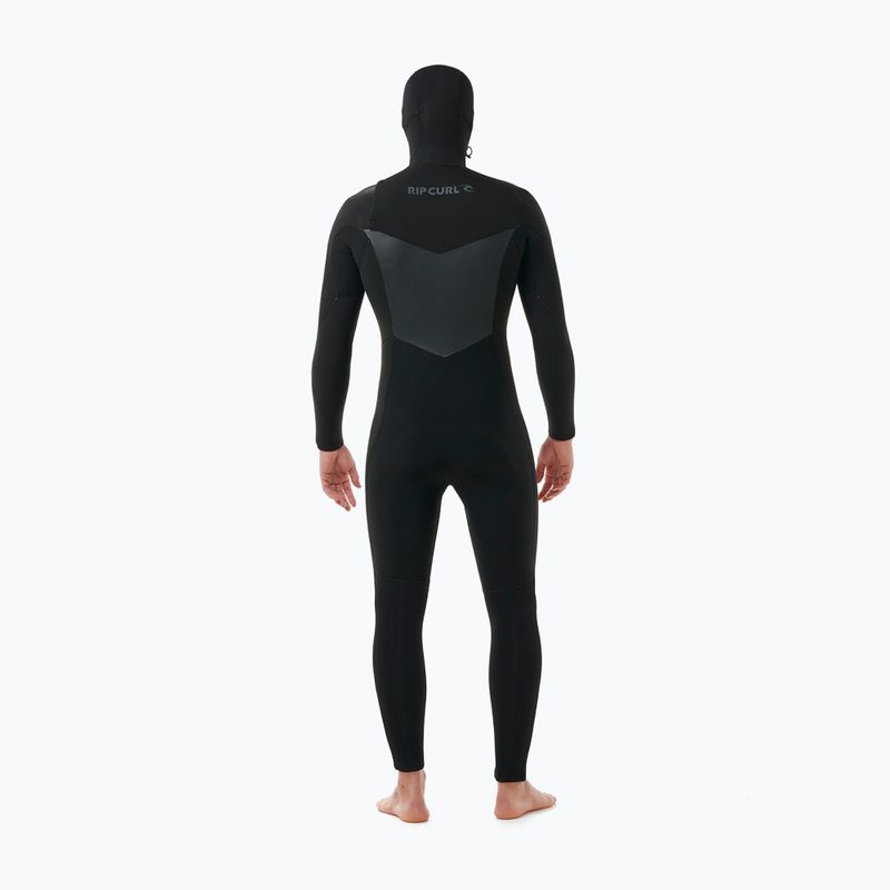 Men's Rip Curl Dawn Patrol Hooded 6/4 mm Chest Zip Swim Foam Black 2