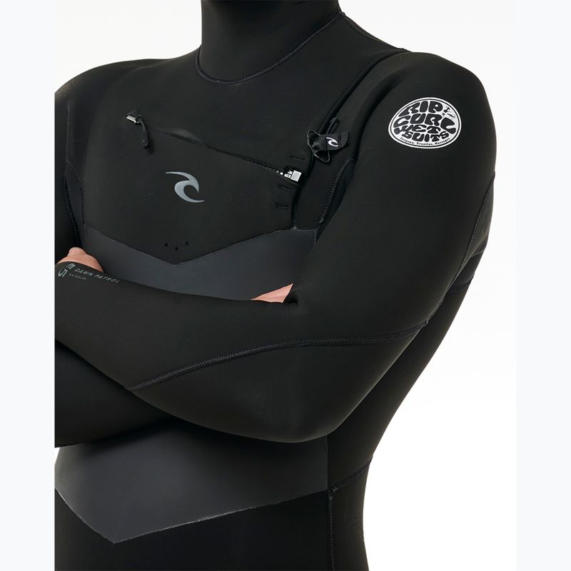 Men's Rip Curl Dawn Patrol Hooded 6/4 mm Chest Zip Swim Foam Black 5