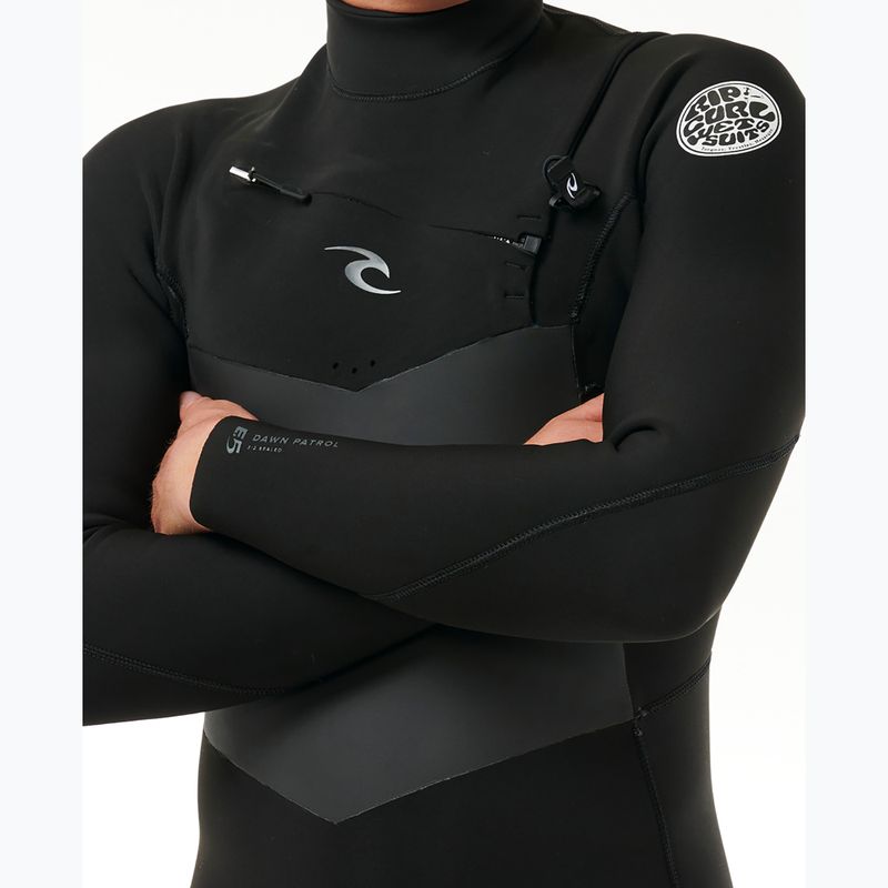 Rip Curl Dawn Patrol 3/2 mm Chest Zip black men's swimming foam 4