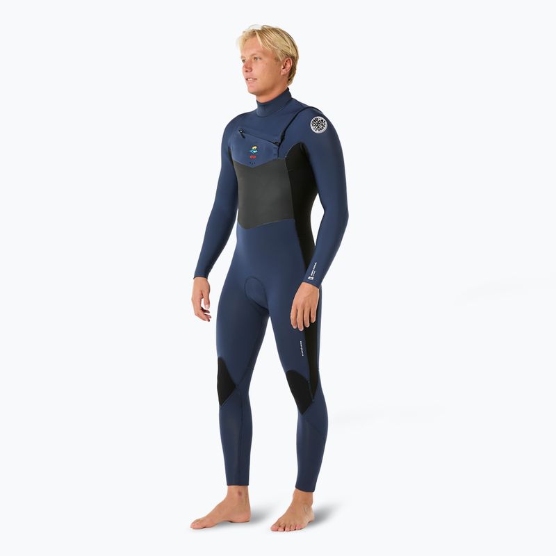 Men's Rip Curl Dawn Patrol 3/2 mm Chest Zip dark navy swimming foam 3