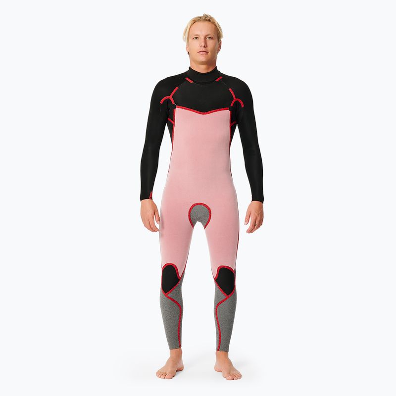 Men's Rip Curl D/Patrol 3/2 mm GB B/Zip Stmr black wetsuit 3