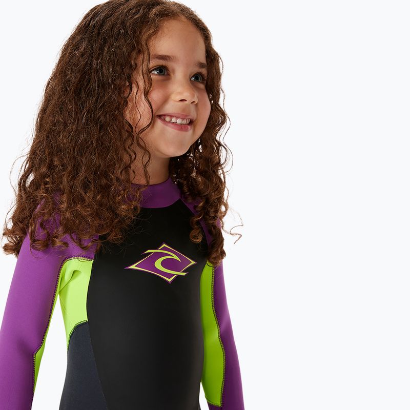 Rip Curl Groms Omega 3/2 Back Zip children's wetsuit purple 3