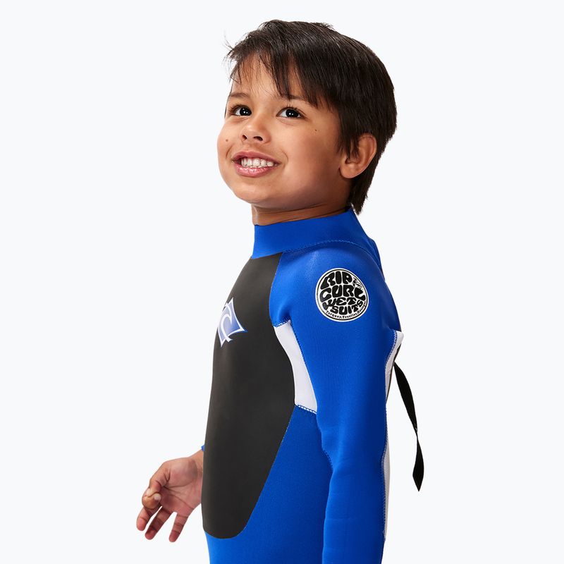 Rip Curl Groms Omega 3/2 Back Zip blue children's wetsuit 3