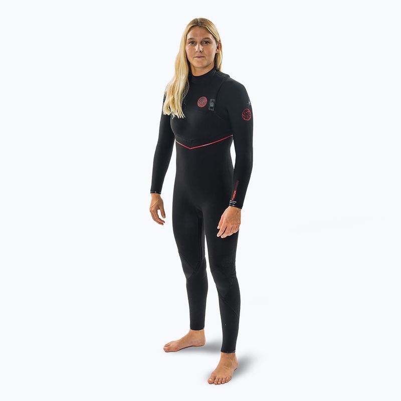 Women's Rip Curl Flashbomb Fusion 3/2 mm Zip Free Swim Foam Black 3