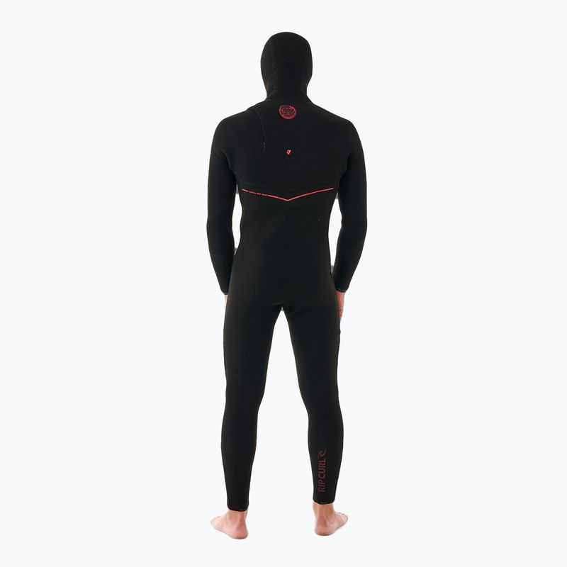 Men's wetsuit Rip Curl Flashbomb Fusion 5/4mm Hooded Zip Free black 2