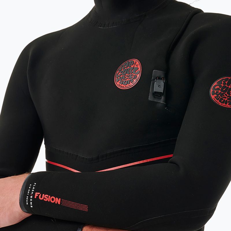 Men's wetsuit Rip Curl Flashbomb Fusion 5/4mm Hooded Zip Free black 5