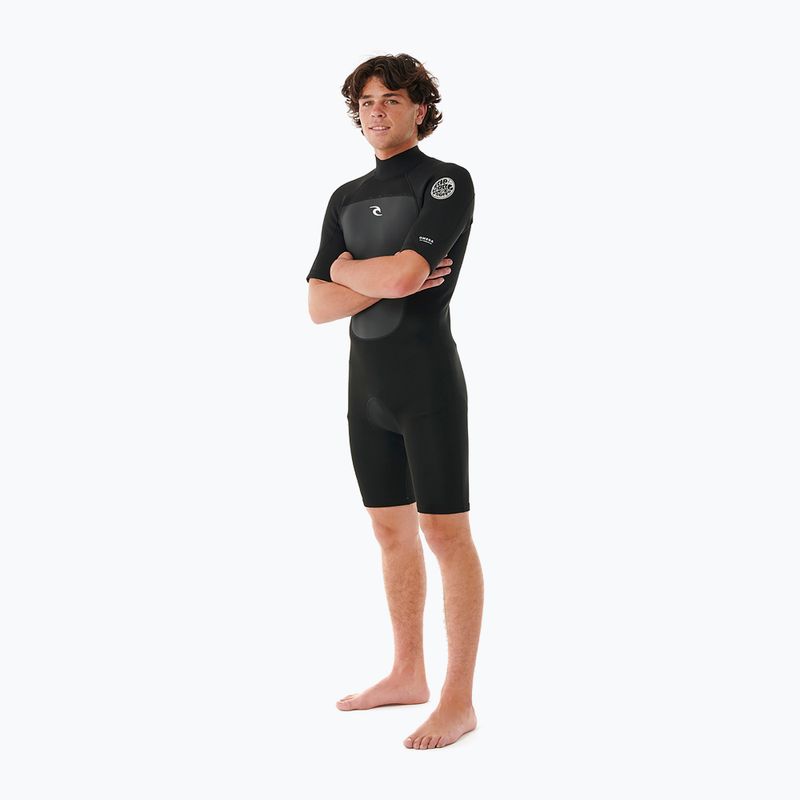 Men's Rip Curl Omega 2mm Back Zip Springsuit wetsuit Black 2