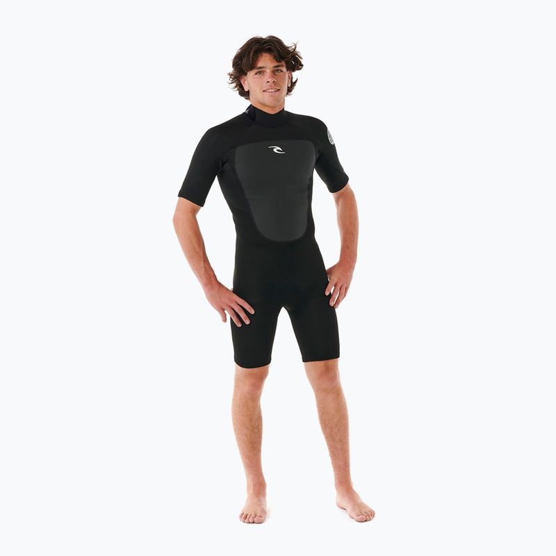 Men's Rip Curl Omega 2mm Back Zip Springsuit wetsuit Black 4