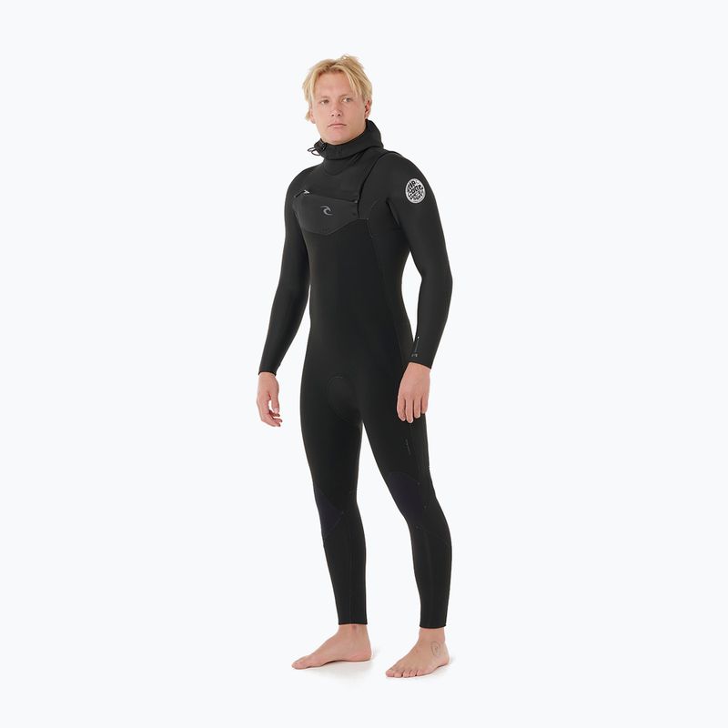 Men's swimming wetsuit Rip Curl Dawn Patrol Cz Hood 5/4 mm black 4