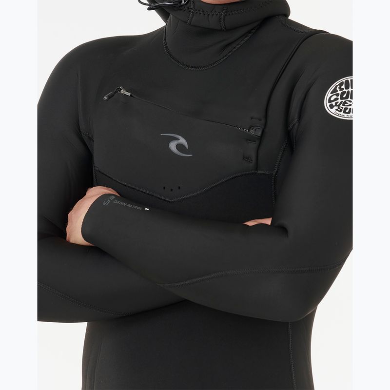 Men's swimming wetsuit Rip Curl Dawn Patrol Cz Hood 5/4 mm black 5