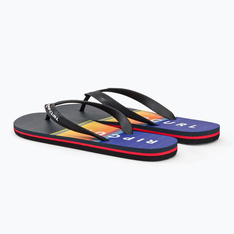 Men's Rip Curl Breaker Open Toe flip flops 1163 black and orange 19XMOT 3
