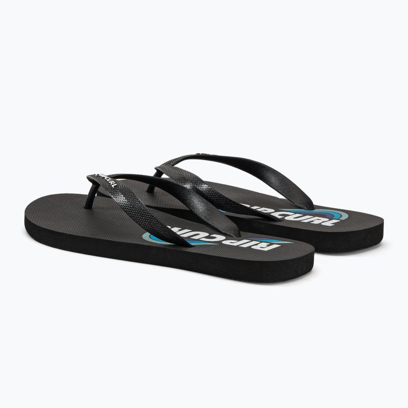 Men's Rip Curl Surf Revival Logo Open Toe Flip Flops 6244 black 19YMOT 3