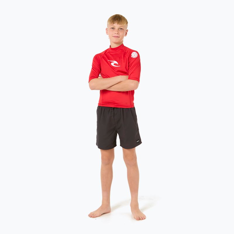 Rip Curl Lycra Brand Wave UPF red children's swim shirt 2