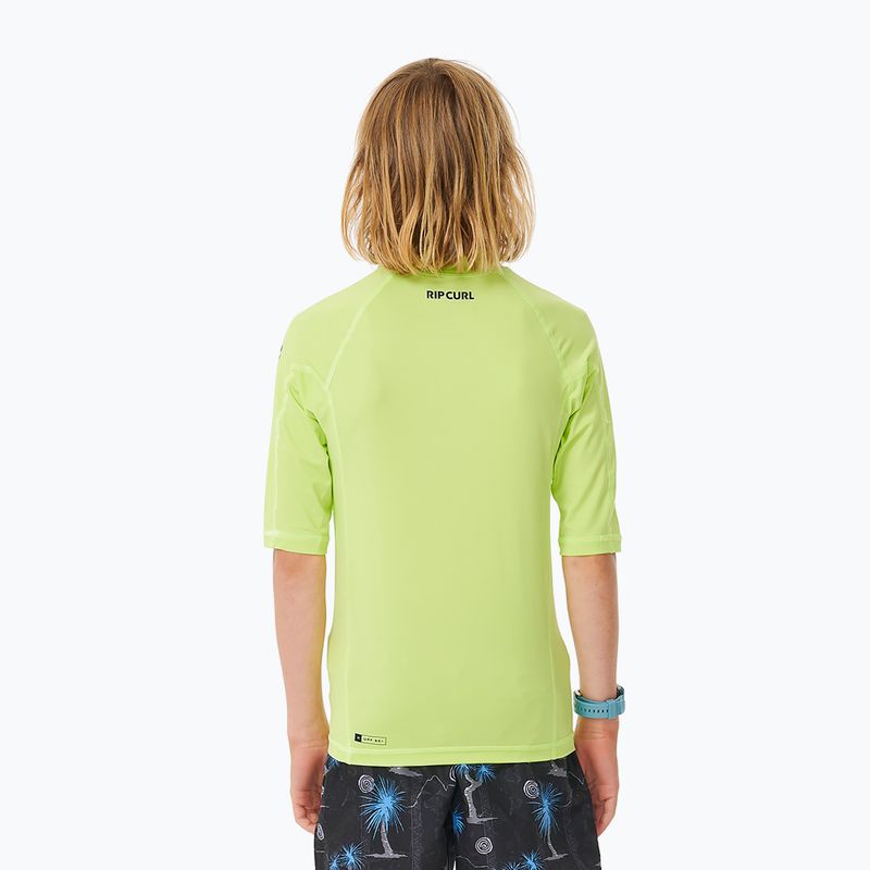 Rip Curl Brand Wave UPF Rash Vest children's swim shirt lime 3