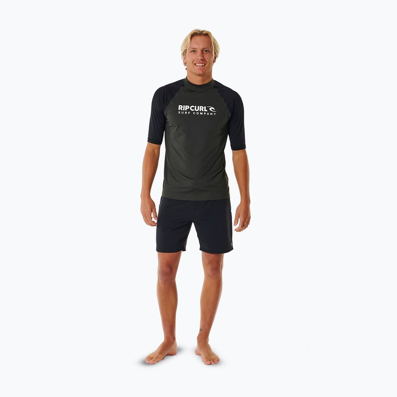 Men's Rip Curl Shock UPF black marle swim shirt 2