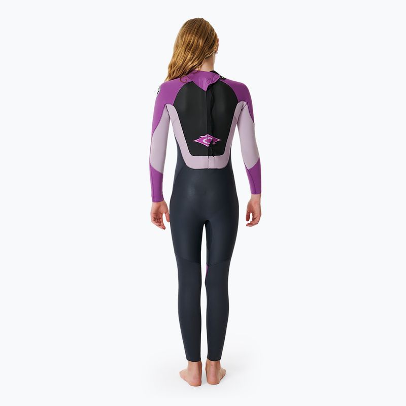 Rip Curl Omega 3/2 Back Zip children's wetsuit purple 3