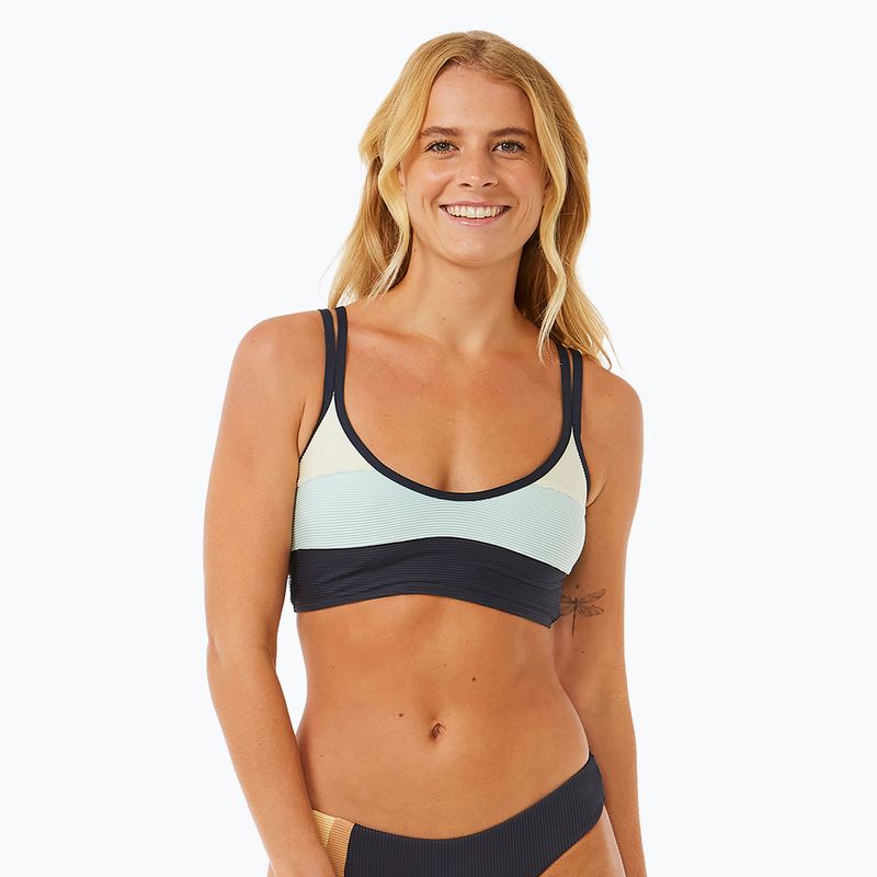 Rip Curl Block Party Spliced Crop swimsuit top navy 4