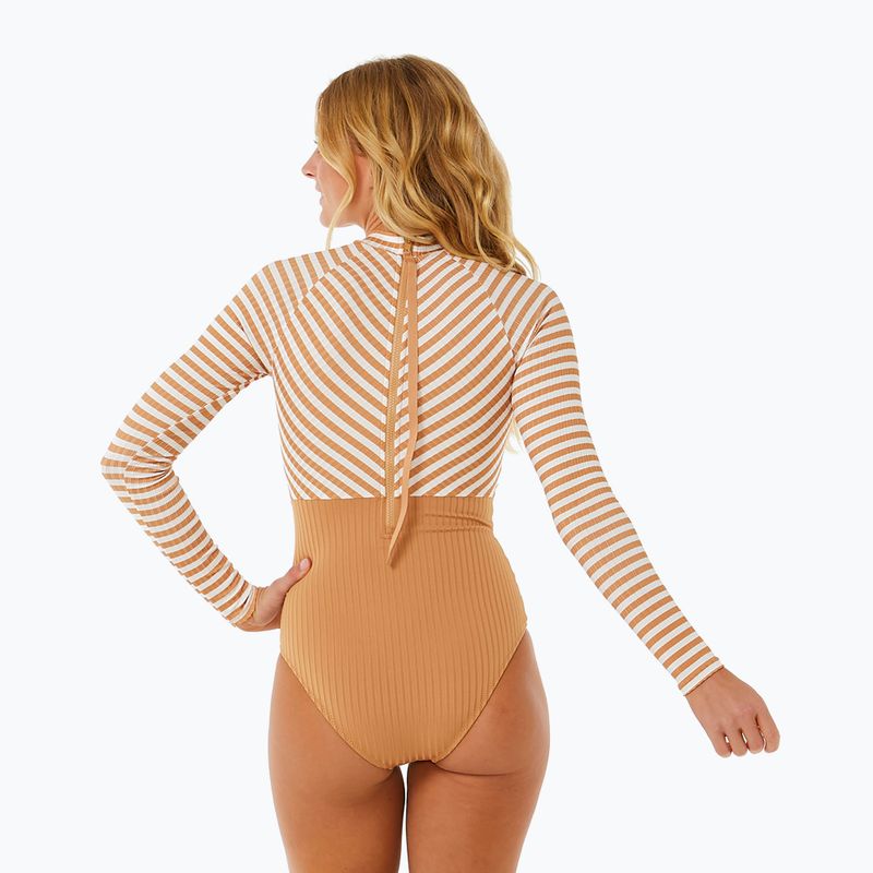 Women's one-piece swimsuit Rip Curl Premium Surf LS Surf light brown 9