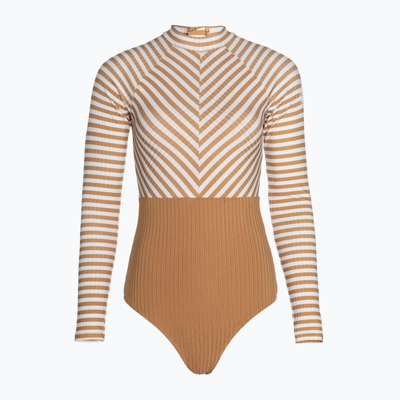 Women's one-piece swimsuit Rip Curl Premium Surf LS Surf light brown