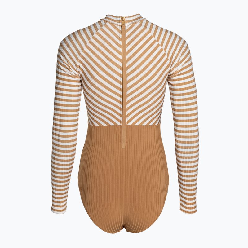 Women's one-piece swimsuit Rip Curl Premium Surf LS Surf light brown 2