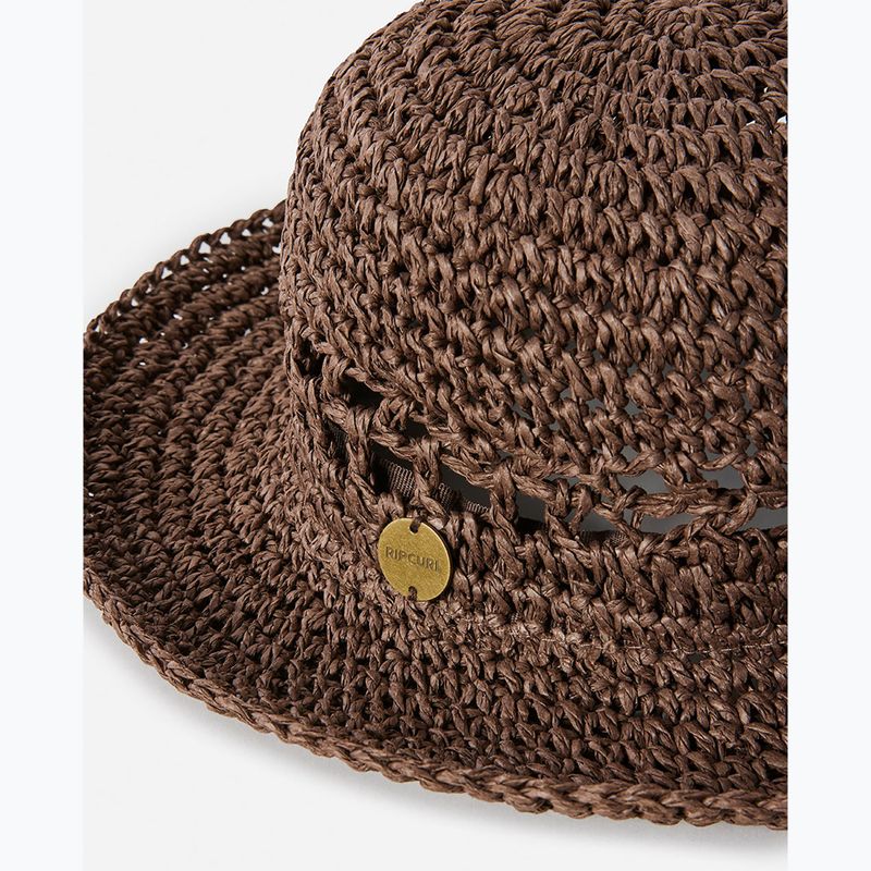 Women's Rip Curl Essentials Crochet Bucket hat brown 3