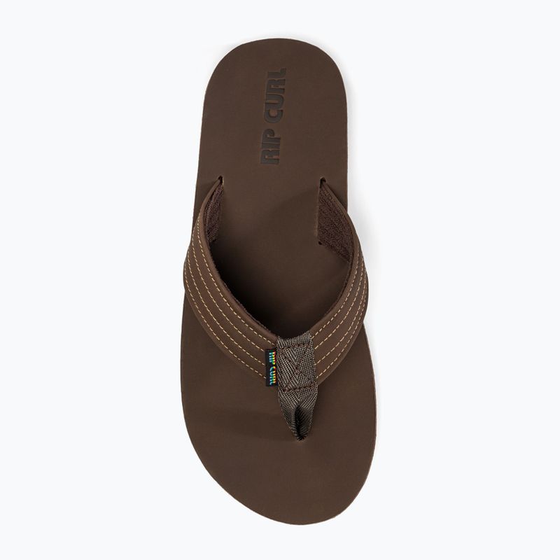 Men's Rip Curl Revival Leather Open Toe flip flops brown 5