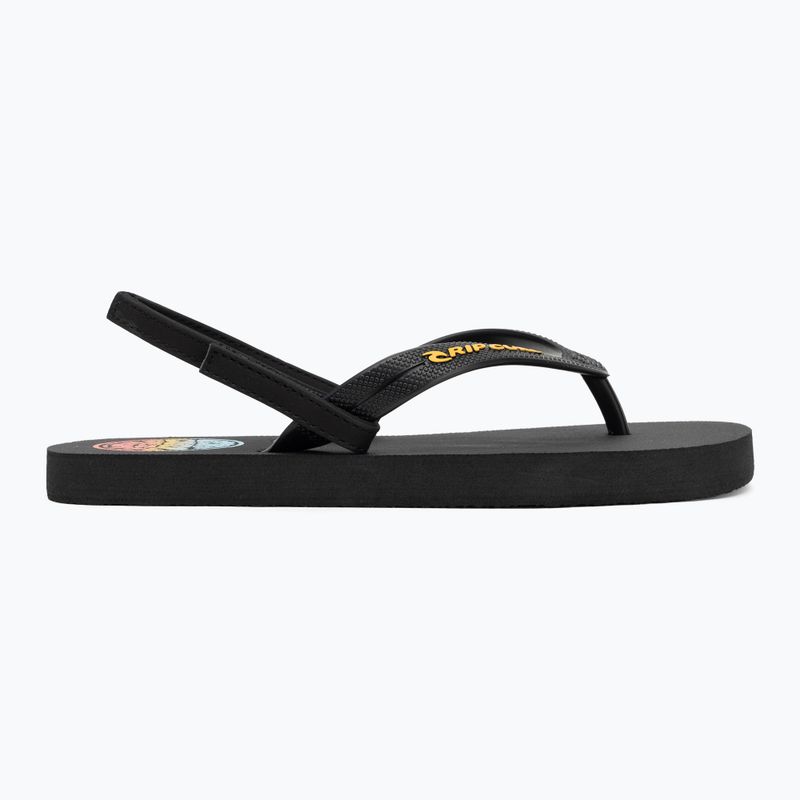 Rip Curl Wetty Fade Bloom washed black children's flip flops 2