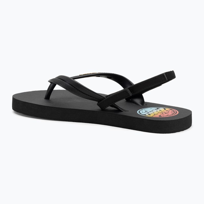 Rip Curl Wetty Fade Bloom washed black children's flip flops 3