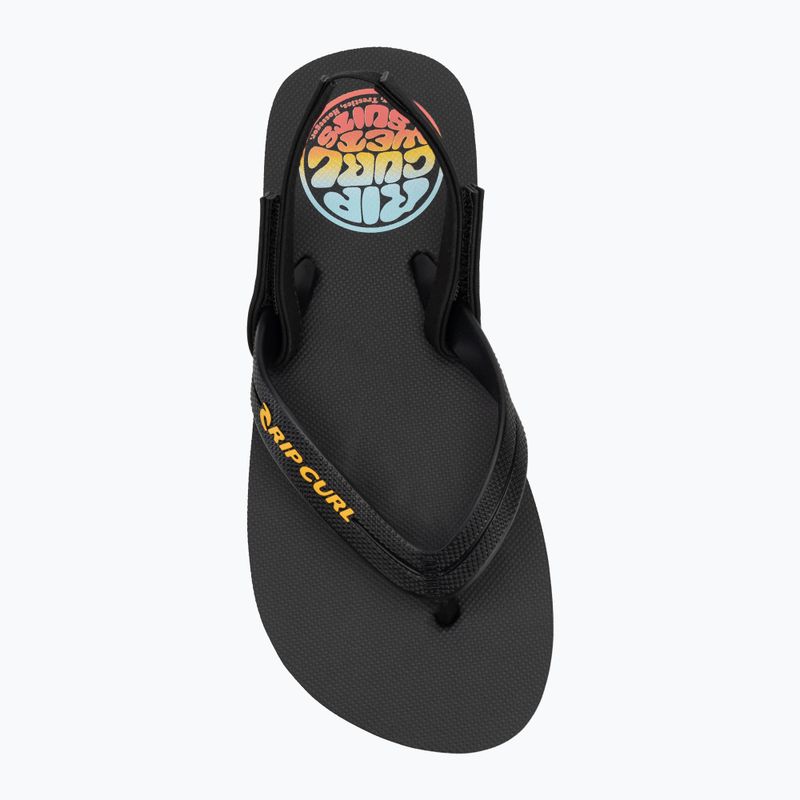 Rip Curl Wetty Fade Bloom washed black children's flip flops 5