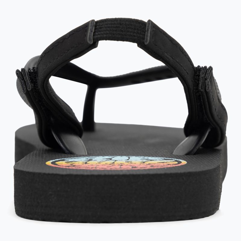 Rip Curl Wetty Fade Bloom washed black children's flip flops 6