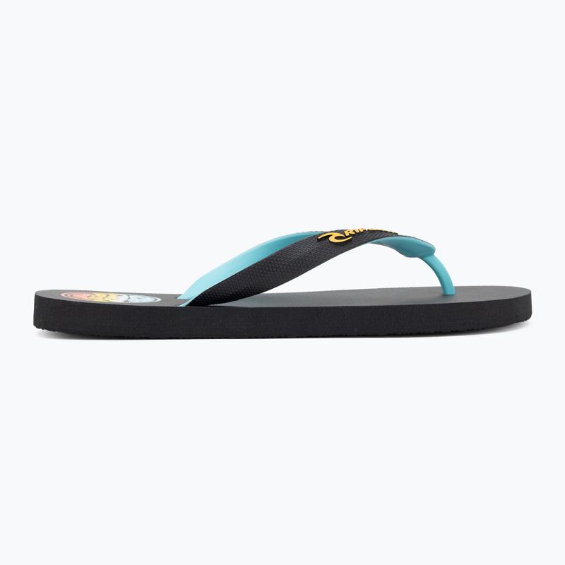 Men's Rip Curl Wetty Fade Bloom washed black flip flops 2
