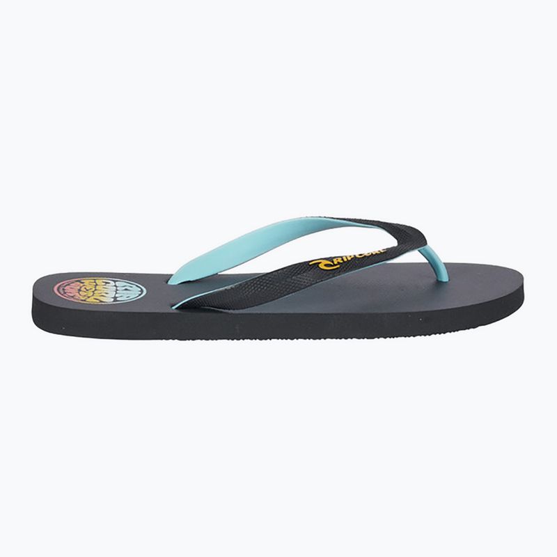 Men's Rip Curl Wetty Fade Bloom washed black flip flops