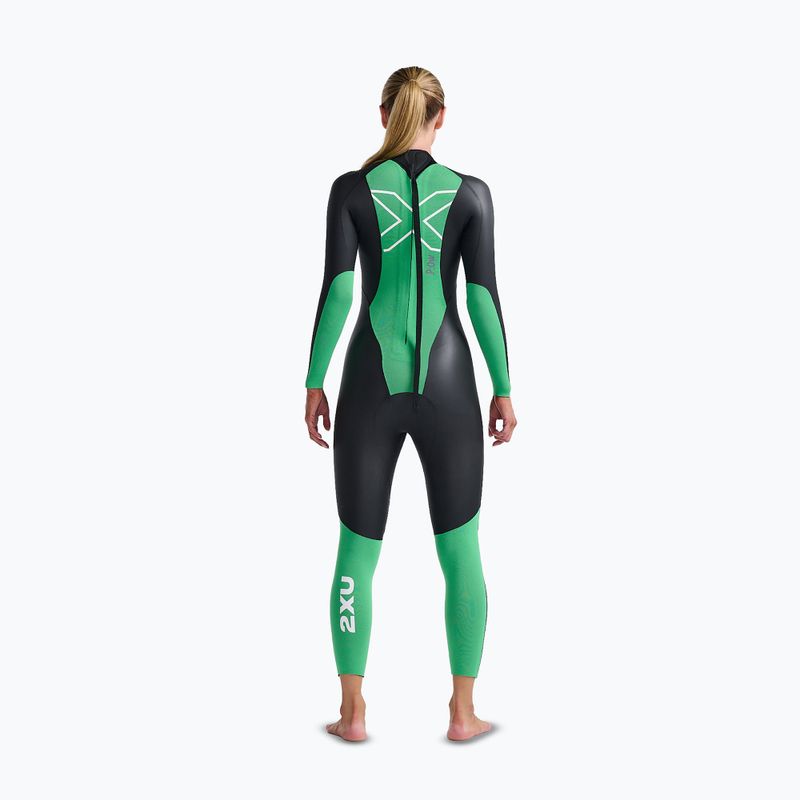 Women's triathlon wetsuit 2XU Propel Openwater black/bright green 2